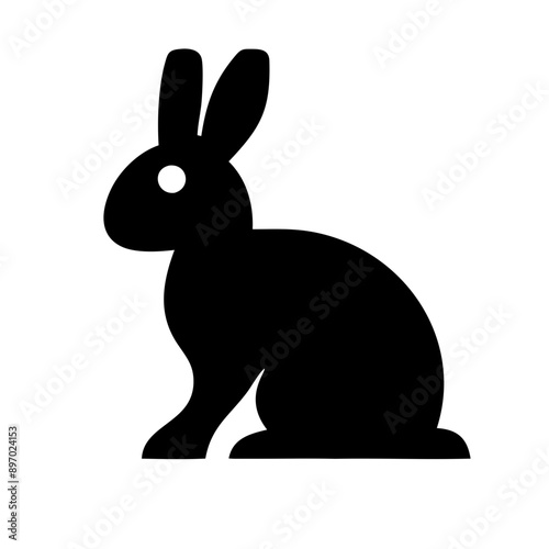 rabbit isolated on white icon