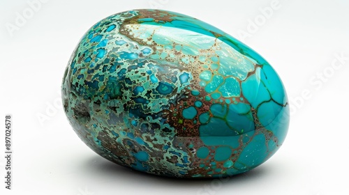 CloseUp Polish Chrysocolla Stone Texture for Print, Poster, Card Design, Geology Enthusiasts, and Mineral Enthusiasts photo