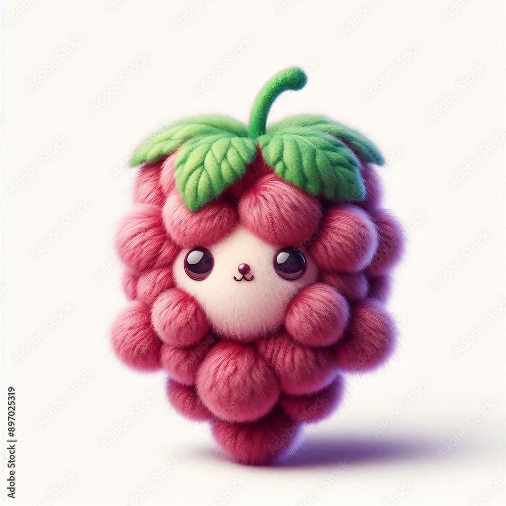 Cute plush character illustration on white backround Cute plush character illustration on white backround