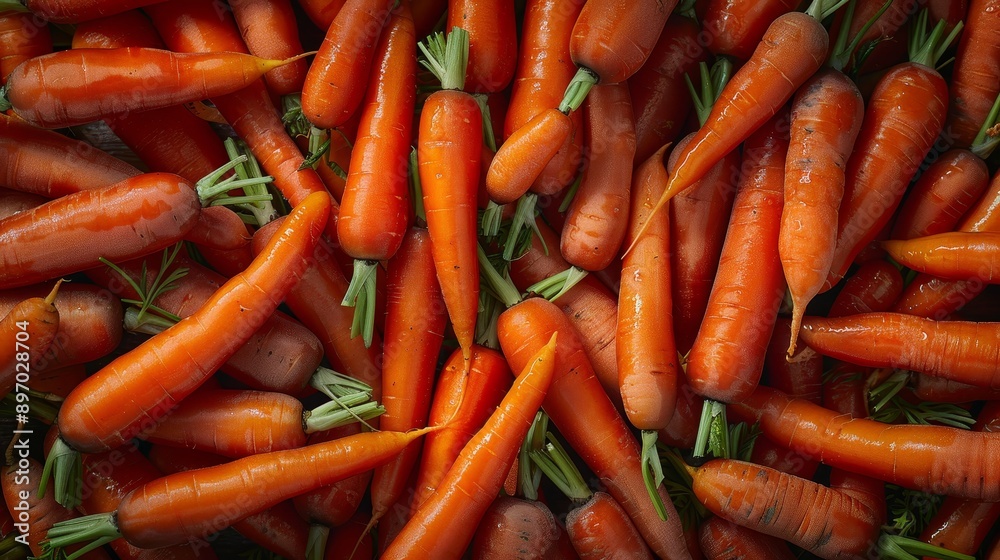 fresh carrots with a view above fresh carrots with a view above