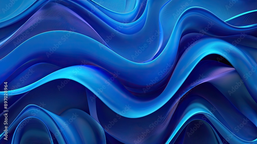 Stylish blue neon waves with a subtle gradient, offering a refined and premium look for wallpapers.