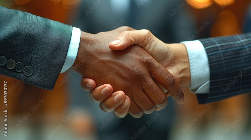 Handshake at Interview: A close-up of a firm handshake between a candidate and an interviewer, symbolizing a successful meeting Handshake at Interview: A close-up of a firm handshake between a candidate and an interviewer, symbolizing a successful meeting
