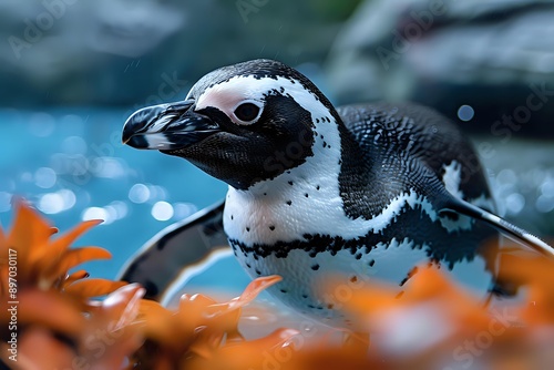 penguin in the aquarium. Generative AI
