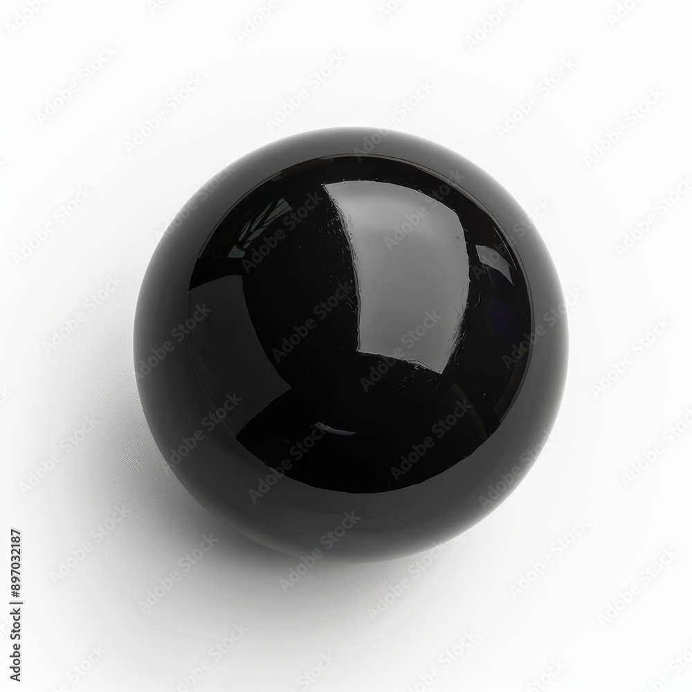 Black Ball. Sphere and Circle in Plastic with White Isolated Background Black Ball. Sphere and Circle in Plastic with White Isolated Background