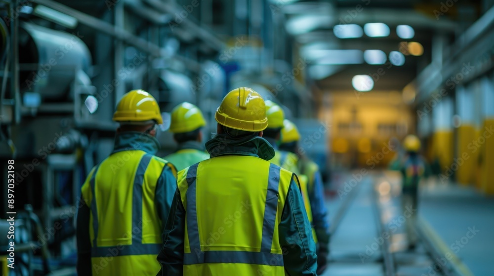 The workers in a factory The workers in a factory