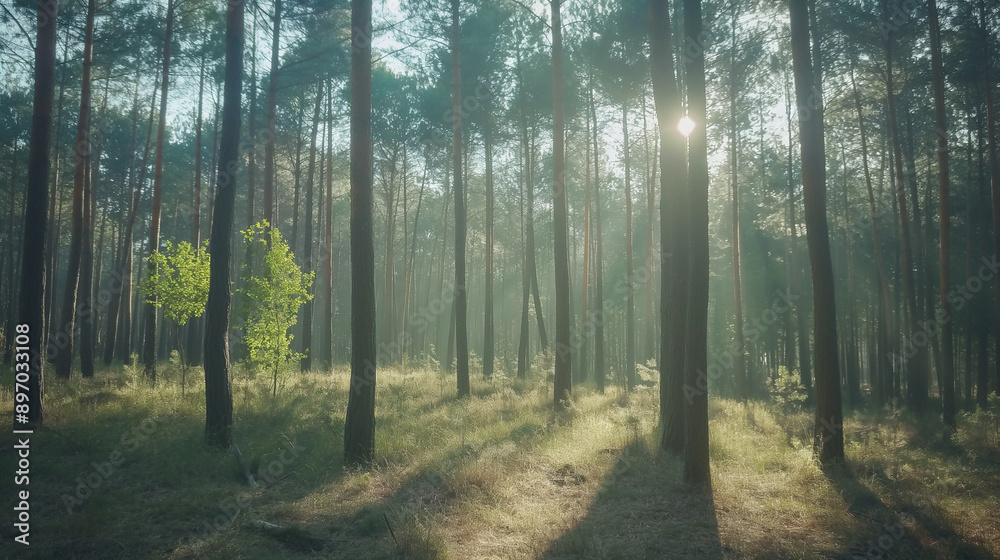 Obraz premium Forest and sunlight