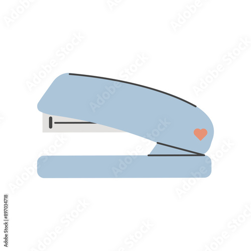 Stationery paper stapler icon. Vector flat illustration.