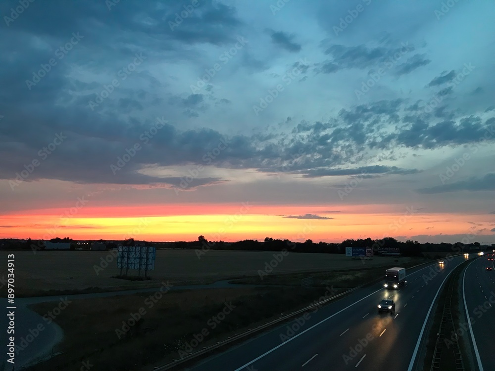 sunset over the ring road