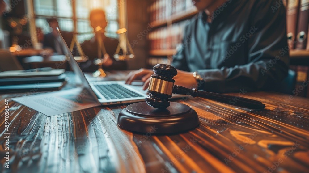 Obraz premium lawyer is sitting at his desk