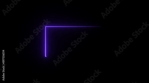 Wallpaper Mural  Rectangle neon. Rounded rectangle photo frame with four tone neon color and illustrated black background Torontodigital.ca