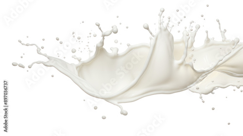 Splash of milk or cream isolated on white background photo