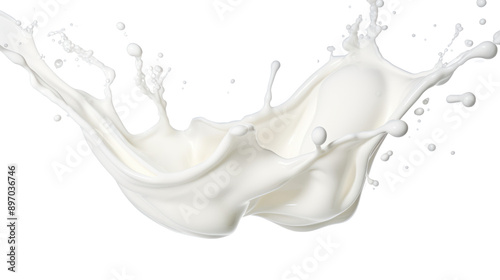 Splash of milk or cream isolated on white background