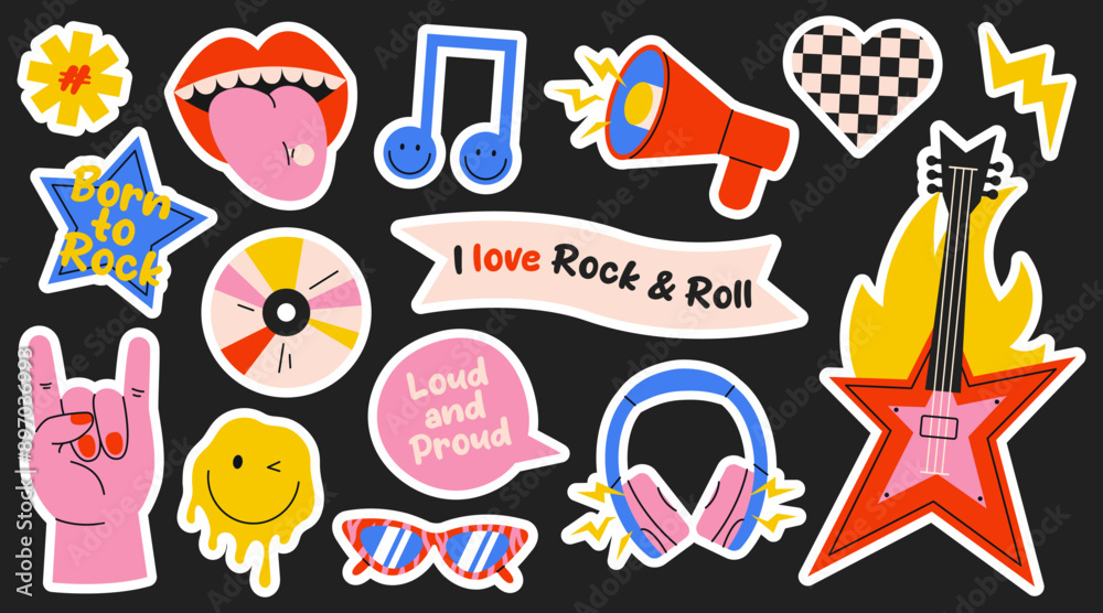 アート・デザイン・音楽 Stik Music Stickers Vector Art & Graphics | freevector.com