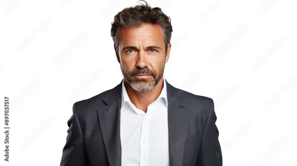 Handsome man with beard happy isolated on white background Handsome man with beard happy isolated on white background