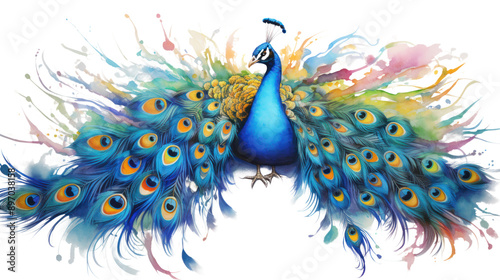 peacock isolated on white background