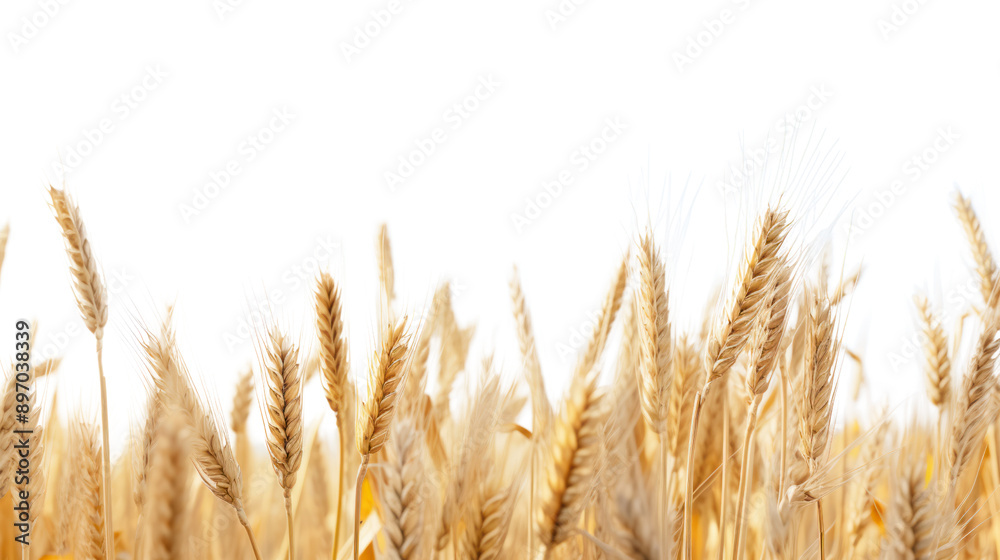 Fototapeta premium A wheat field border isolated on white background