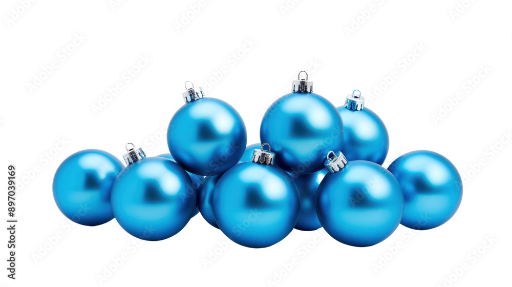 Blue Christmas balls isolated on white background. Blue Christmas balls isolated on white background.