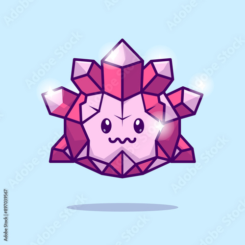 Cute Diamond Ice Crystal Element Cartoon Vector Icon
Illustration. Nature Object Icon Concept Isolated Premium
Vector. Flat Cartoon Style