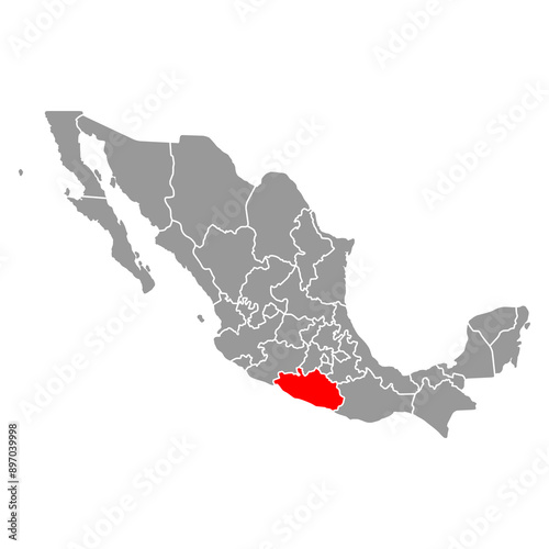 Guerrero of Mexico map shape, travel web concept icon vector illustration