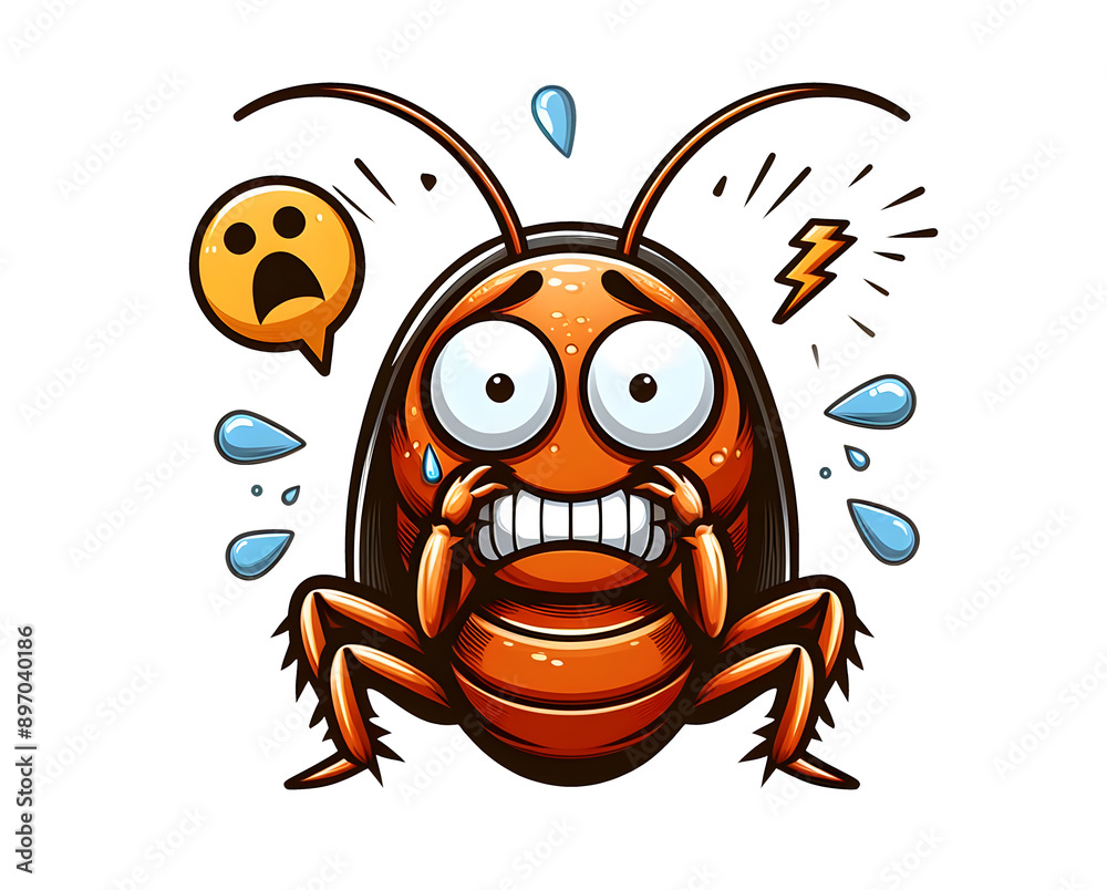 scared cockroach vector illustration design isolated on a transparent background scared cockroach vector illustration design isolated on a transparent background