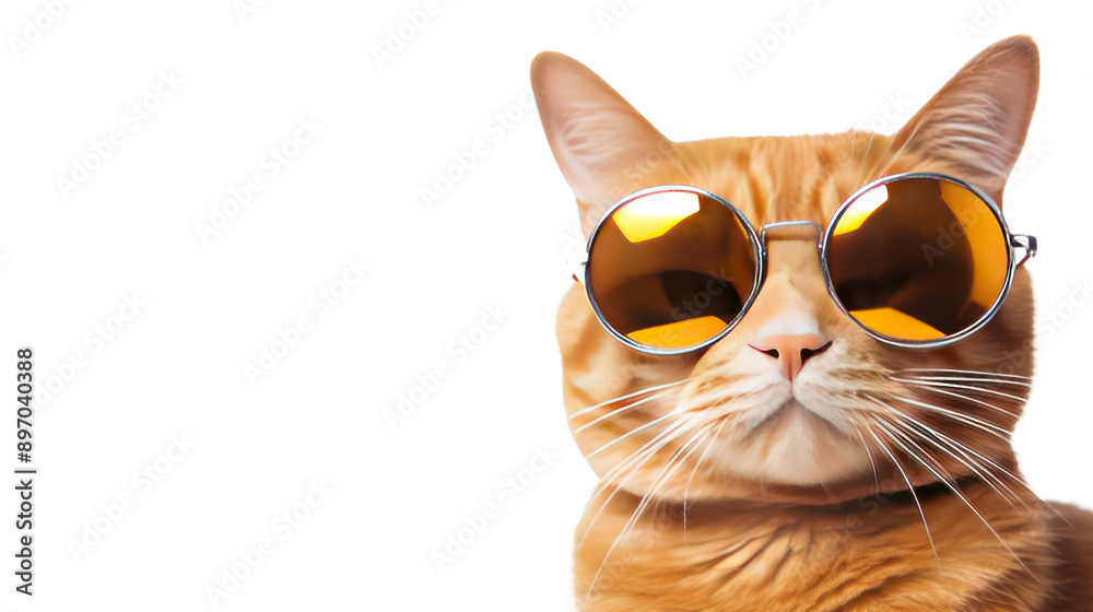 Cute cat wearing glasses isolated on white background Cute cat wearing glasses isolated on white background