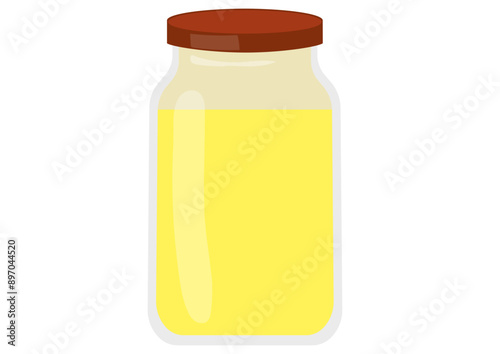 Desi Ghee illustration, clarified butter, desi ghee vector illustration, indian desi ghee, glass jar of desi ghee, indian ghee, clarified butter jar, indian food, indian ingredients, good fat food