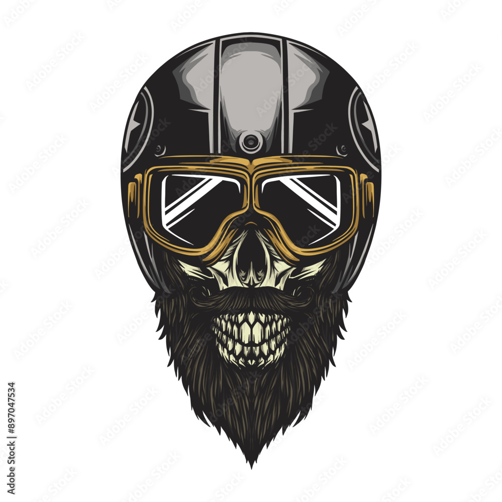 A Skull Racer with Helmet and Goggles
