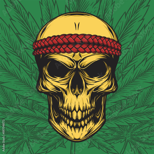skull wear a braid headband