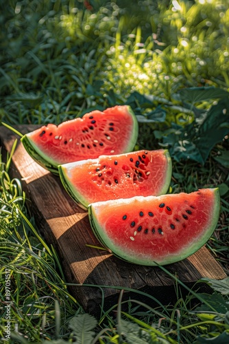 Wallpaper Mural Slices of watermelon in summer garden Torontodigital.ca