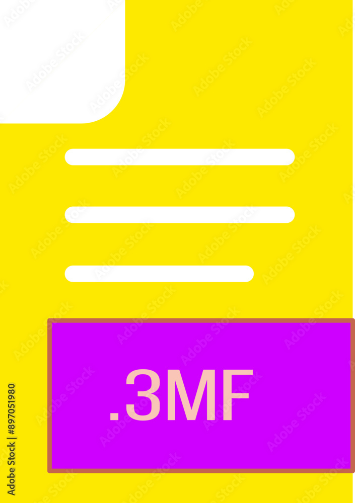 3MF File format icon outline and fill 3MF File format icon outline and fill
