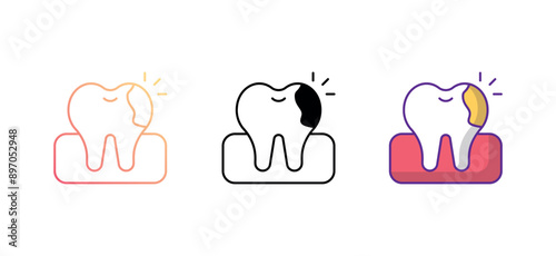 dental cavity icon design with white background stock illustration