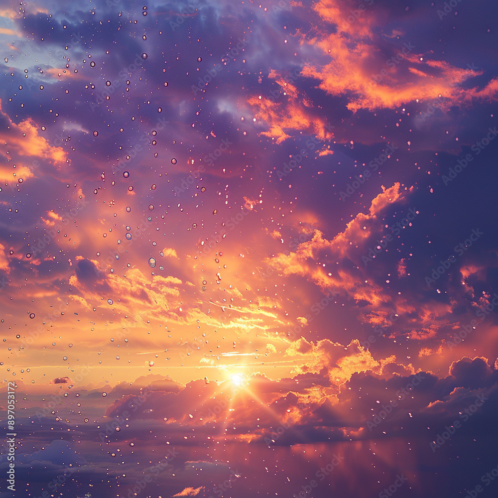 Fototapeta premium Rainy nature and the sky after the rain 