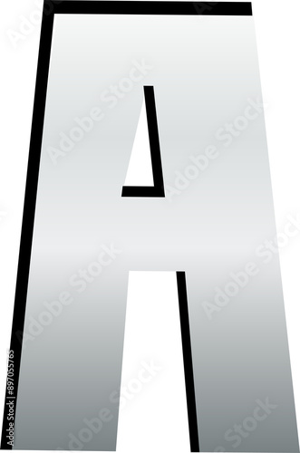 Silver metallic letter A