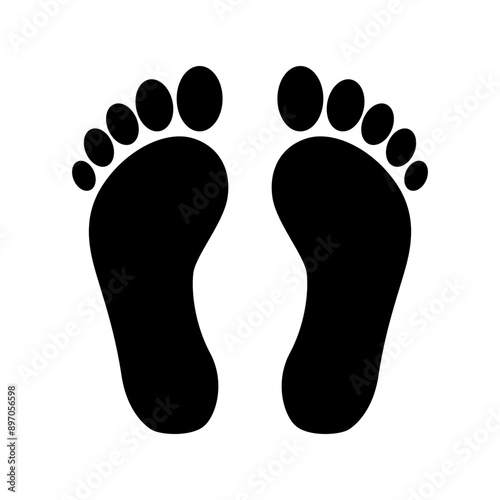 foot prints icon on white backgroud. Human footprints icon.