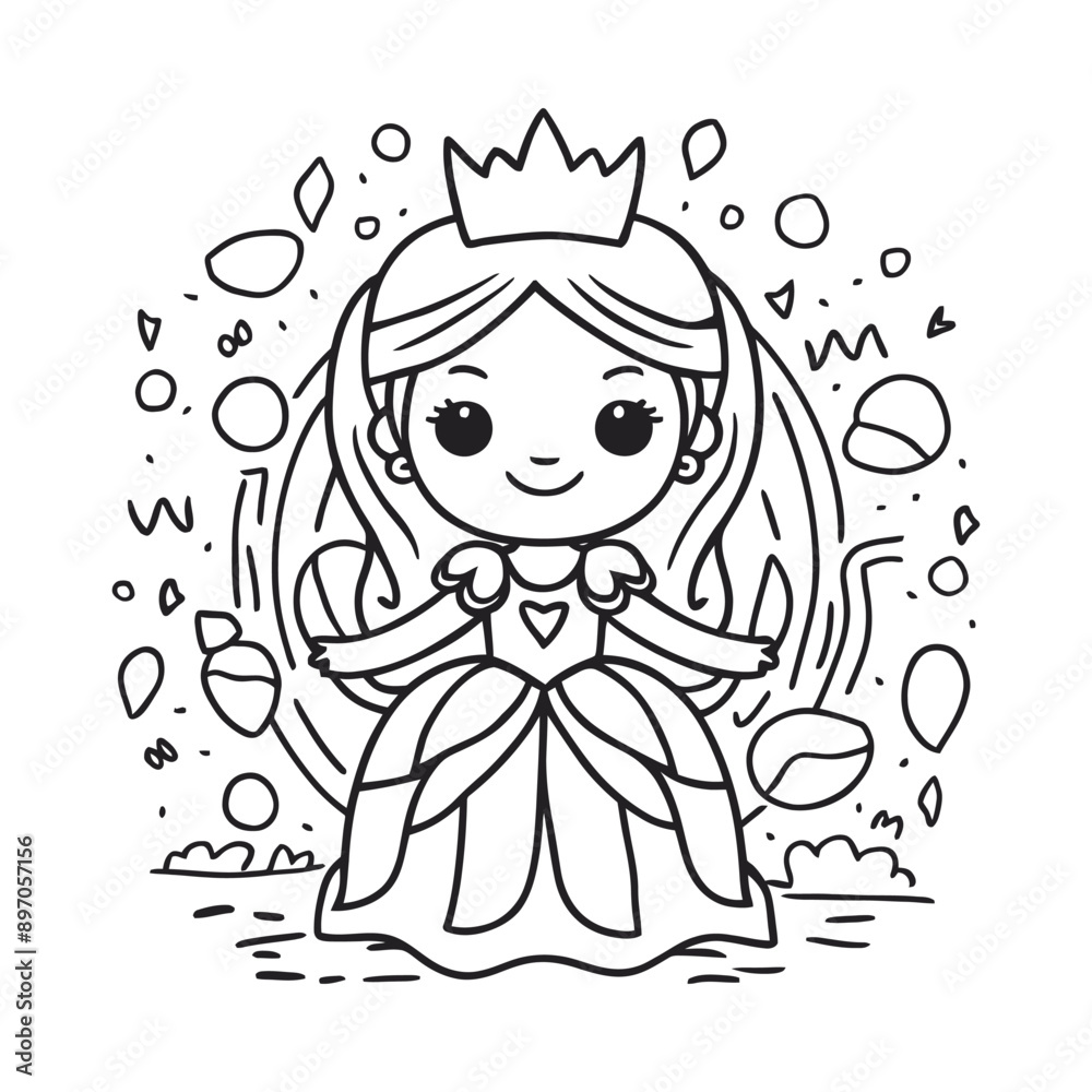 Cute Princess Vector Illustration Adorable Cartoon Princess, Cartoon Princess Drawing Adorable Princess Vector, Royal Princess Vector Cute Princess Vector Illustration Adorable Cartoon Princess, Cartoon Princess Drawing Adorable Princess Vector, Royal Princess Vector