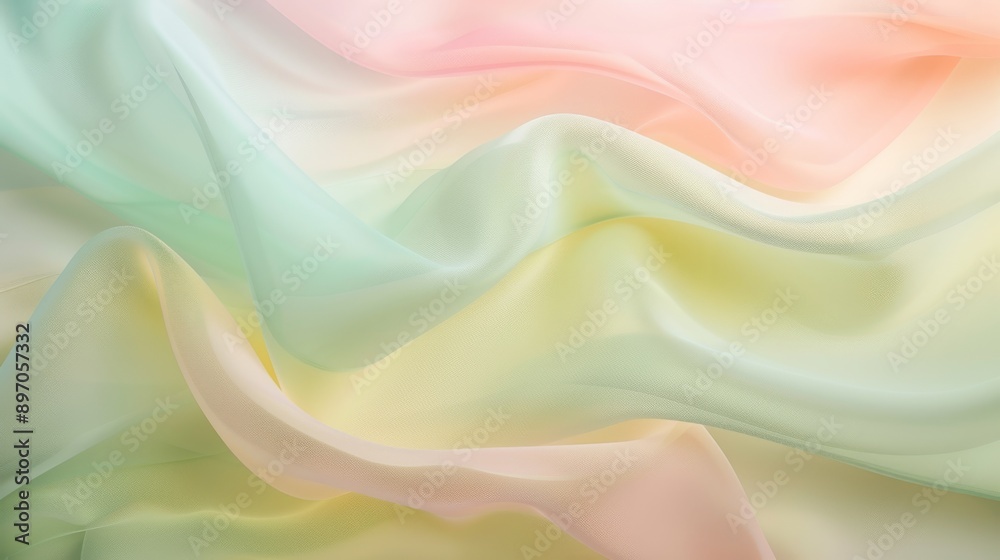 Fototapeta premium A calming pastel background with a blend of pale green, soft pink, and light yellow