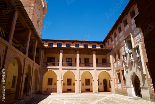 Courtyard in Mota castle in Medina del Campo, Castilla Leon in Spain