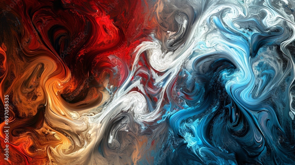 Creating a textured background with a mix of red, orange, blue, and white in abstract digital art Creating a textured background with a mix of red, orange, blue, and white in abstract digital art