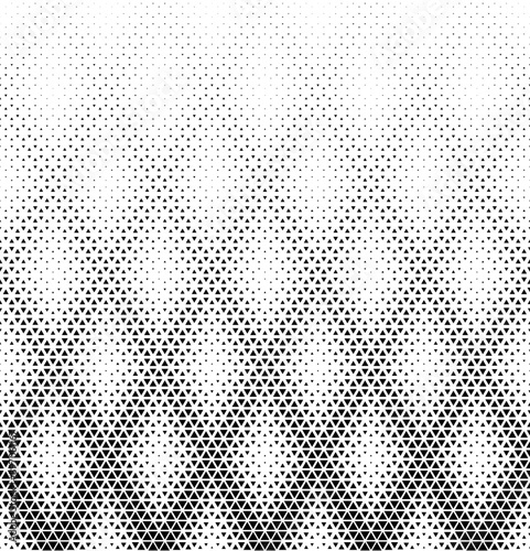 Geometric pattern of black triangles on a white background.Seamless in one direction.Option with an average fade out.The scale transformation method.