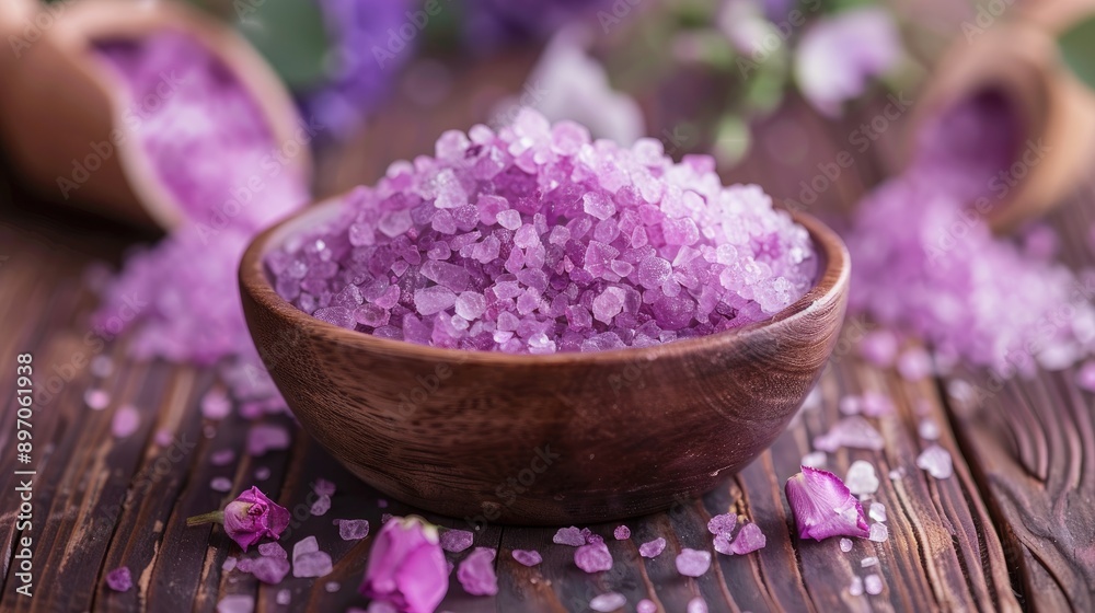 Purple Peony Rose Bath Salt Blend for Spa and Aromatherapy with Focused Selection Purple Peony Rose Bath Salt Blend for Spa and Aromatherapy with Focused Selection