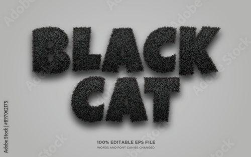 Black Cat editable text style effect