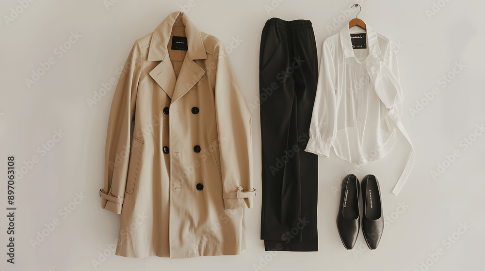 Elegant minimalist wardrobe with essential pieces Elegant minimalist wardrobe with essential pieces