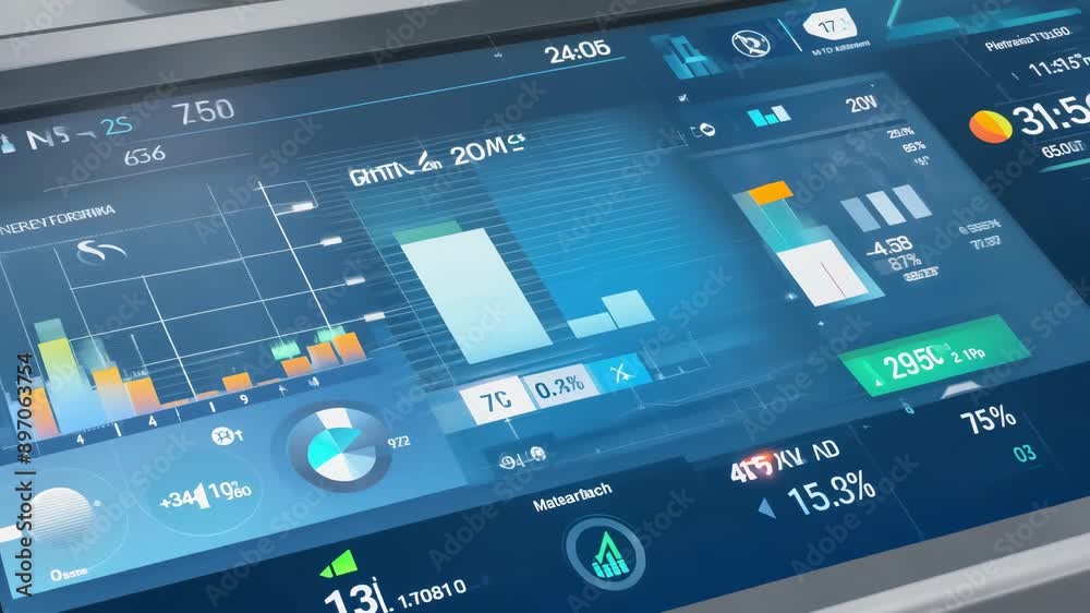 Digital Dashboard Displaying Real-Time Data and Graphs Digital Dashboard Displaying Real-Time Data and Graphs