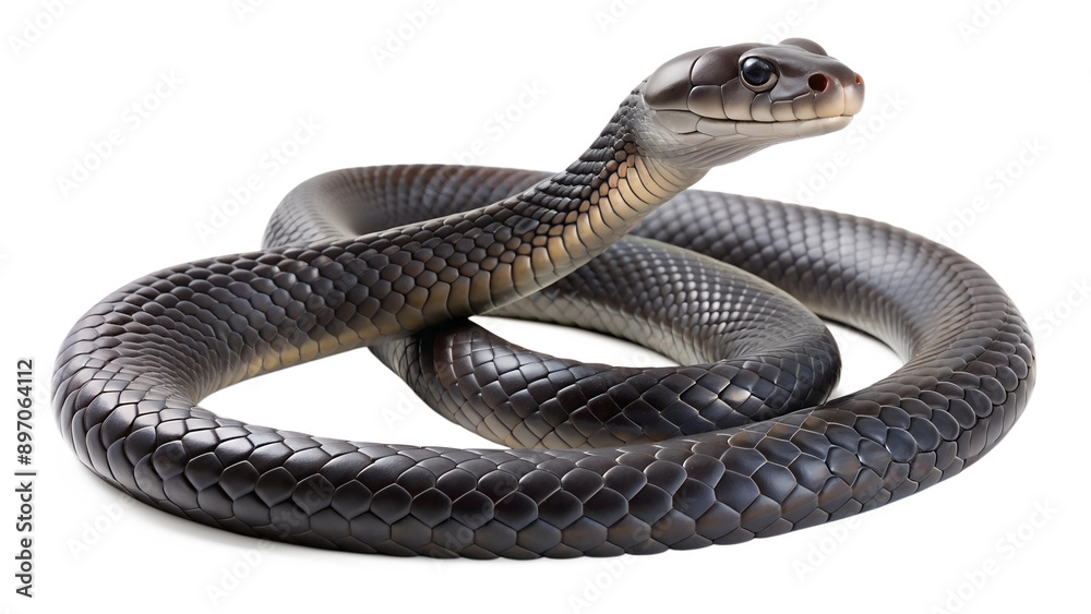 Fototapeta premium Black mamba. PNG