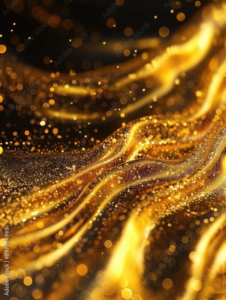 A bright and shiny gold surface in a close-up shot A bright and shiny gold surface in a close-up shot