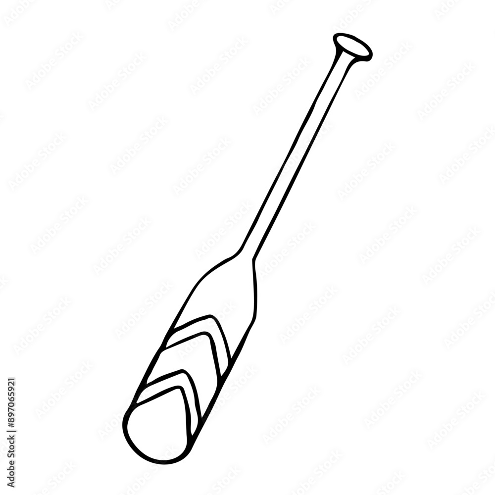 Kayak and canoe paddle hand drawn in doodle style. River rafting ...