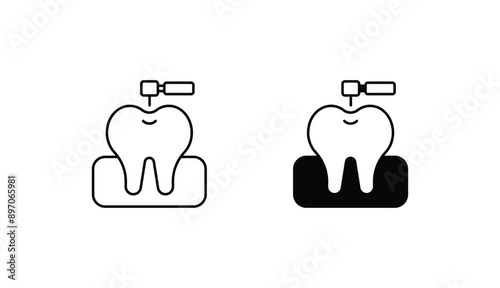 dental filling icon design with white background stock illustration