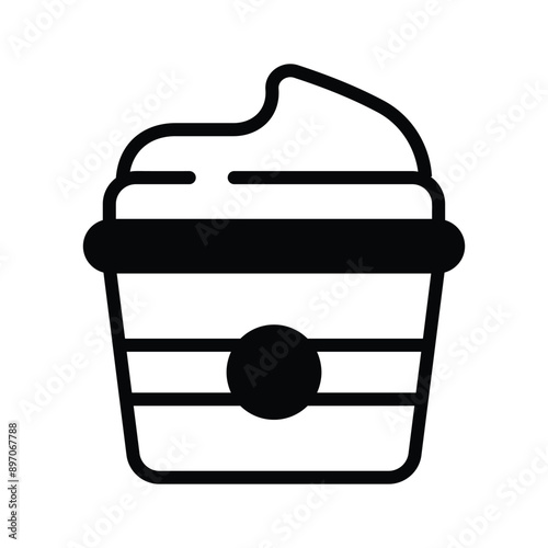 A pack of fresh cream in modern style, premium vector