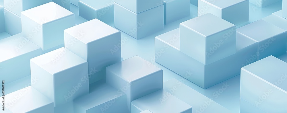 Abstract Blue Cube Pattern Background Abstract Blue Cube Pattern Background