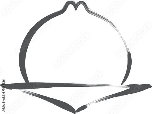 筆書き飲食単品アイコン　中華まん